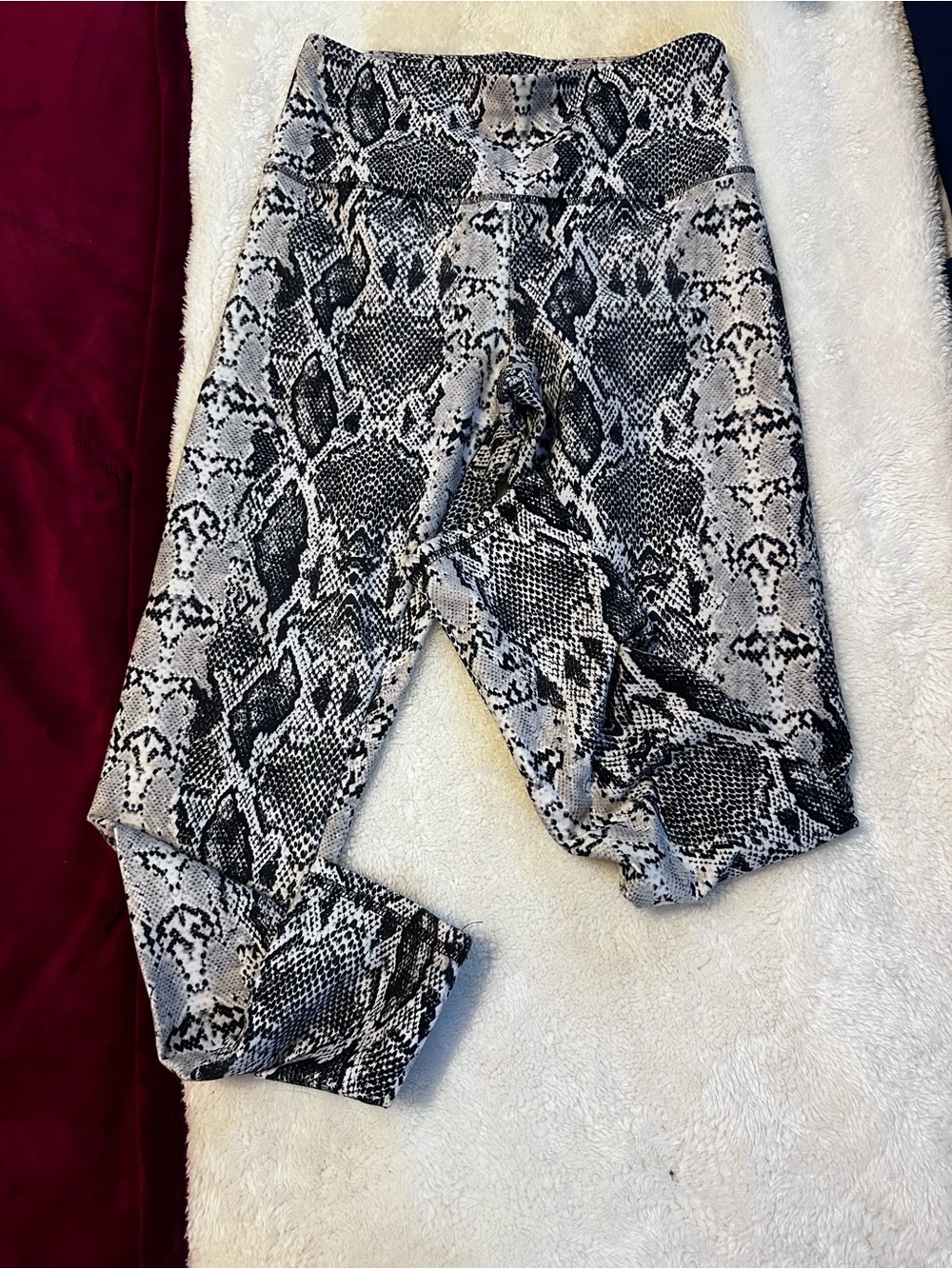Snake Print Leggings - Black & White